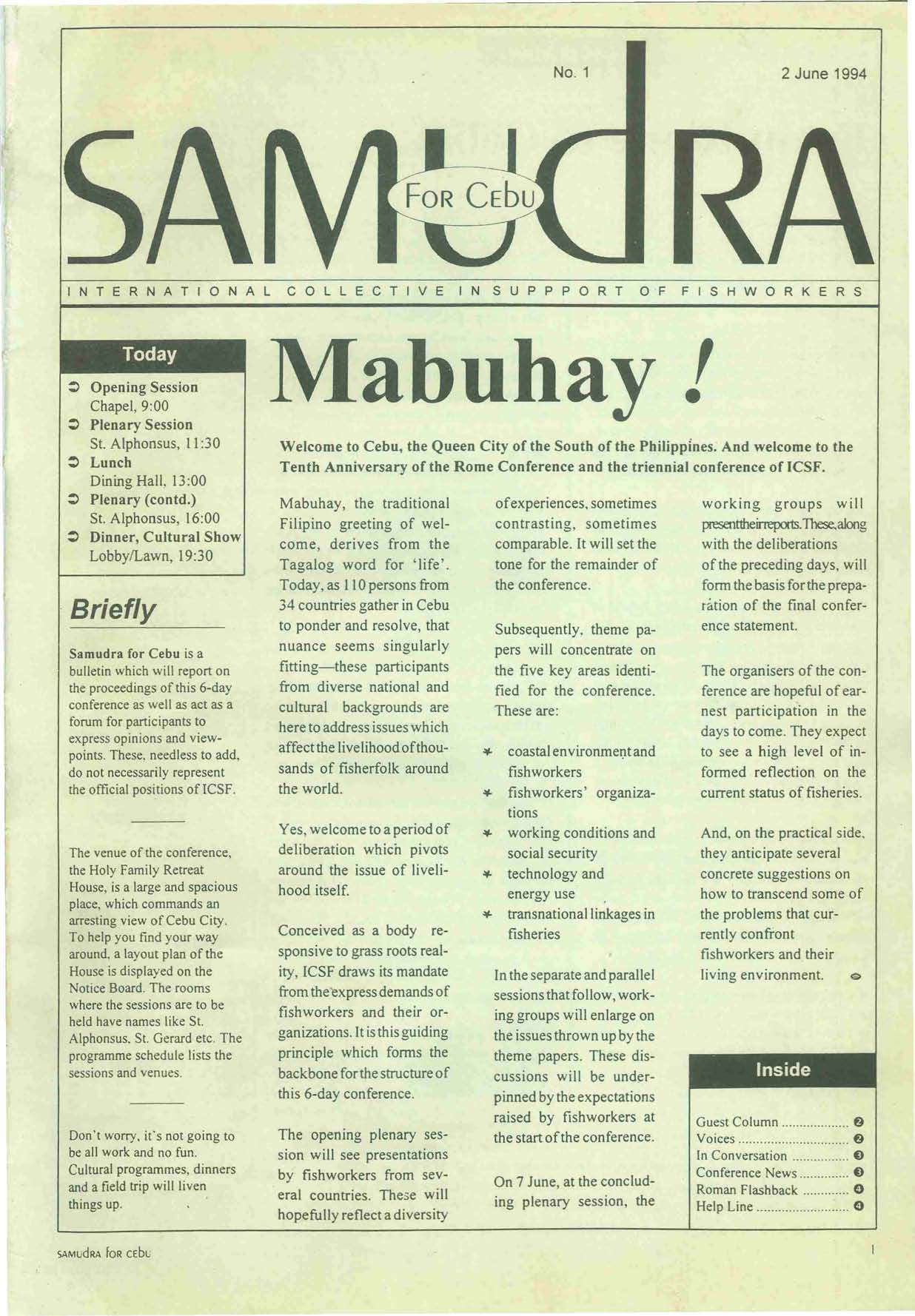 Samudra For Cebu Conference, June 1994